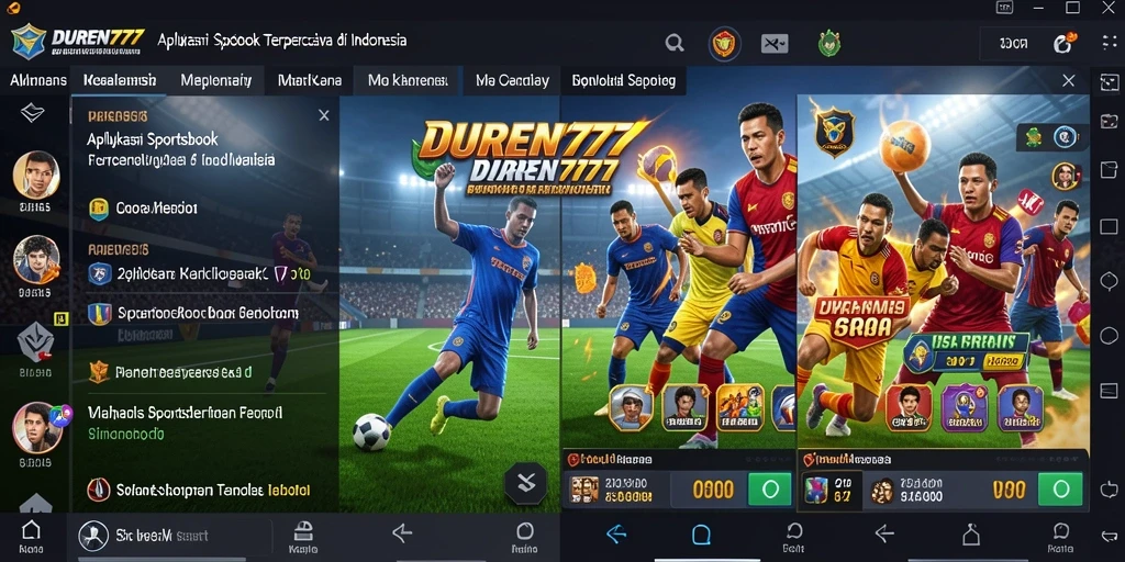 Screenshot DUREN777 menampilkan antarmuka taruhan olahraga yang menarik.