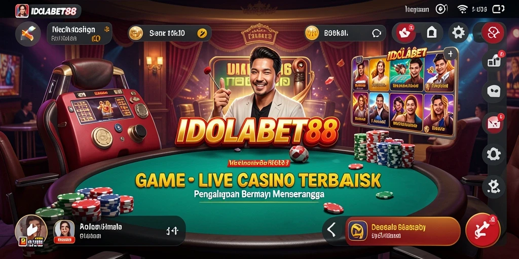 Tampilan gameplay Live Casino yang mendebarkan dari IDOLABET88.