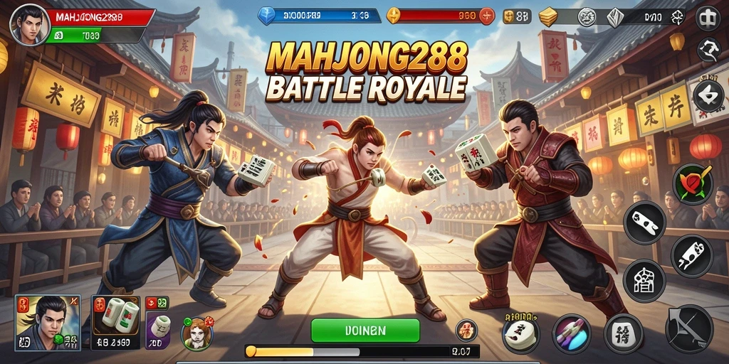 Gameplay seru di MAHJONG288 saat bertarung untuk bertahan hidup dalam Battle Royale.
